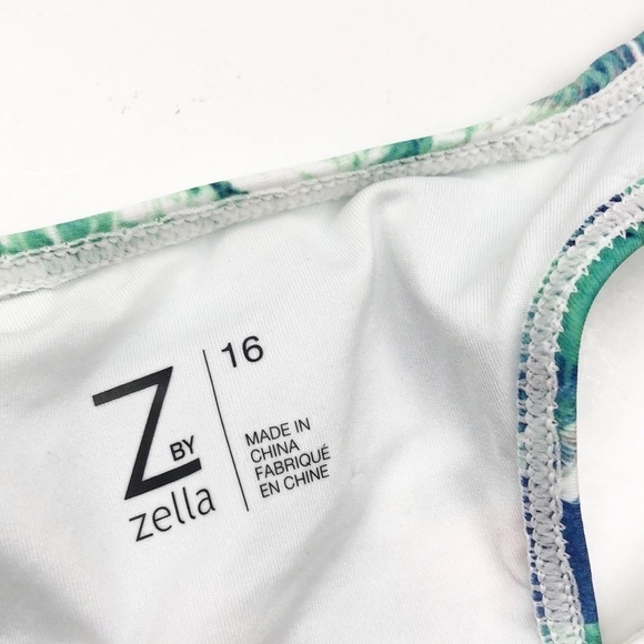 Zella Girl abstract palm leaf girls swim top - Picture 3 of 4